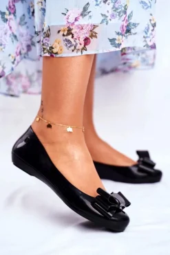 Sale ZAXY Damskie Baleriny Pachnące Gumowe Czarne FF285057