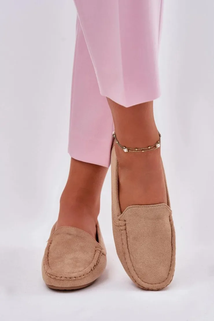 Evento Loafersy Damskie|Mokasyny Damskie Zamszowe*Damskie Beżowe Mokasyny Lekkie Zamsz Morreno II gat.