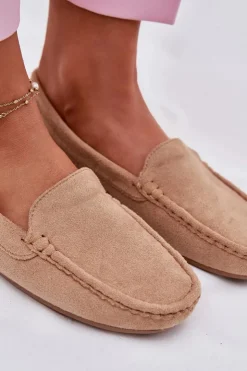 Evento Loafersy Damskie|Mokasyny Damskie Zamszowe*Damskie Beżowe Mokasyny Lekkie Zamsz Morreno II gat.