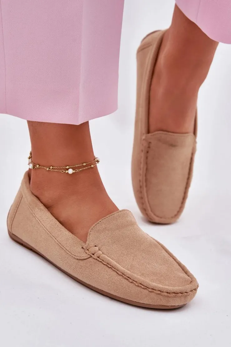 Evento Loafersy Damskie|Mokasyny Damskie Zamszowe*Damskie Beżowe Mokasyny Lekkie Zamsz Morreno II gat.