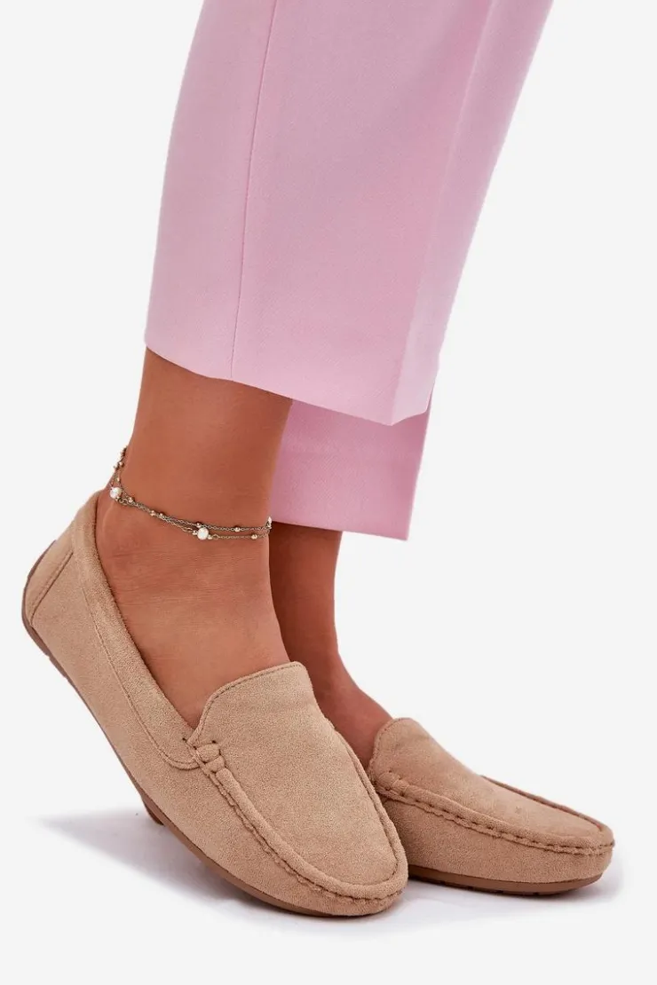 Evento Loafersy Damskie|Mokasyny Damskie Zamszowe*Damskie Beżowe Mokasyny Lekkie Zamsz Morreno II gat.