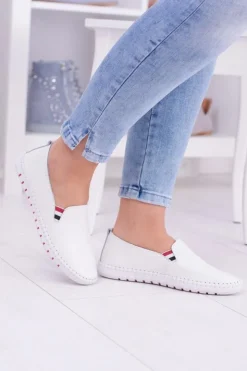 Damskie Boto Damskie Białe Skórzane Tenisówki Bellara