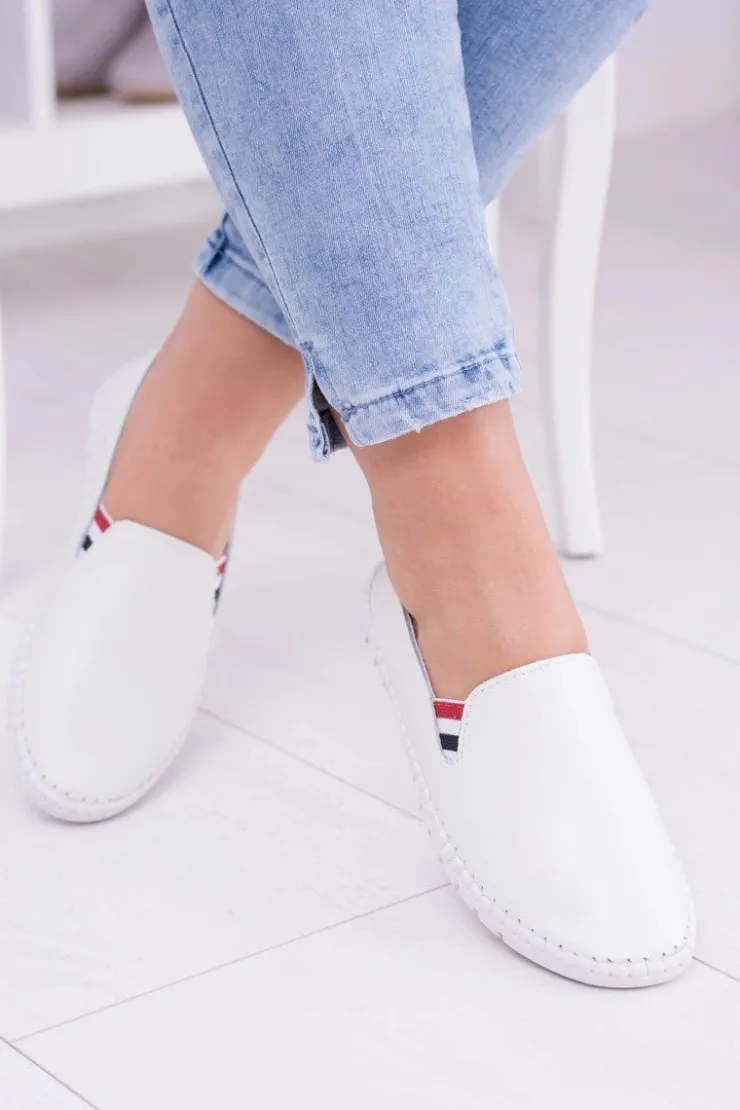 Damskie Boto Damskie Białe Skórzane Tenisówki Bellara