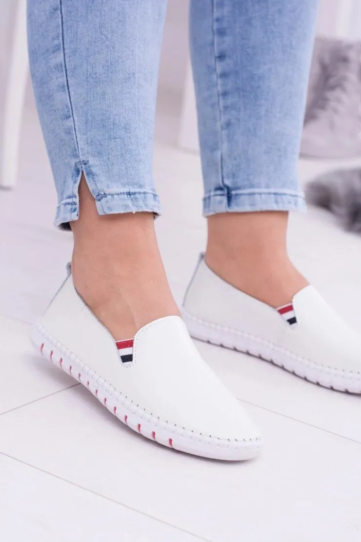 Damskie Boto Damskie Białe Skórzane Tenisówki Bellara