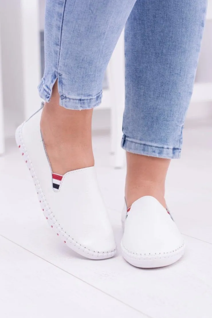 Damskie Boto Damskie Białe Skórzane Tenisówki Bellara