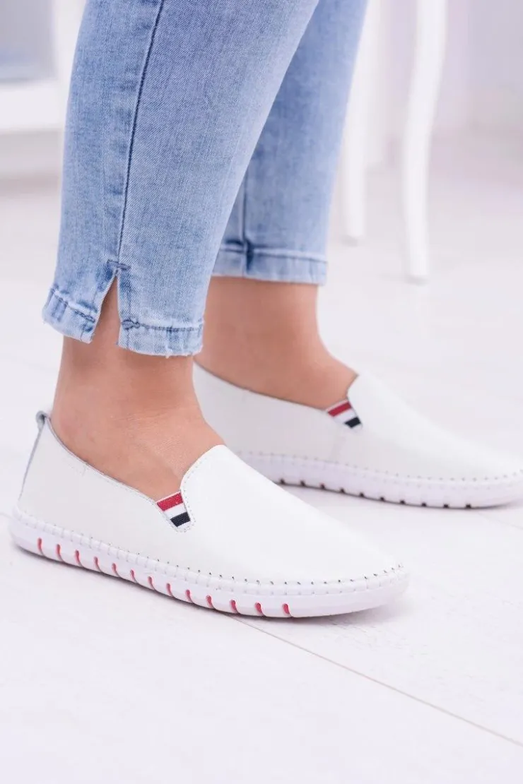 Damskie Boto Damskie Białe Skórzane Tenisówki Bellara