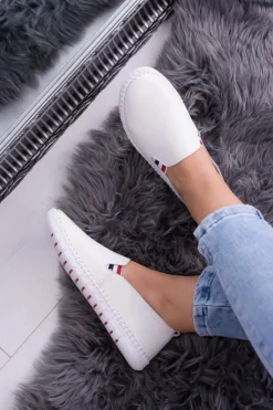 Damskie Boto Damskie Białe Skórzane Tenisówki Bellara