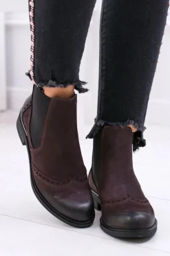 Online Boto Damskie Bordowe Skórzane Sztyblety Fields