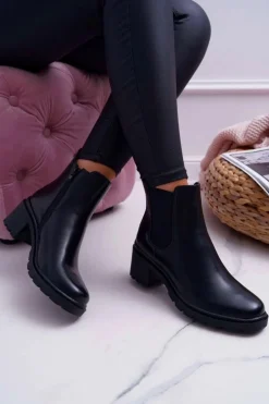 Boto Botki Na Słupku|Botki Zimowe Damskie*Damskie Botki Czarne Disquared