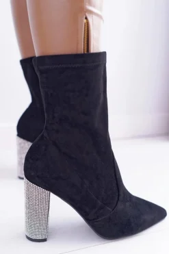 Sale Boto Damskie Botki Czarne Na Słupku Zamszowe Hendo