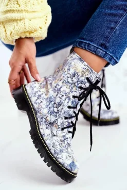 Best Maciejka Damskie Botki Glany Workery Wielokolorowe 01609-39/00-6