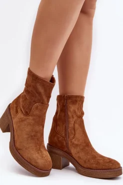 Damskie Boto Damskie Botki Na Słupku Camel Argastis