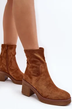 Damskie Boto Damskie Botki Na Słupku Camel Argastis