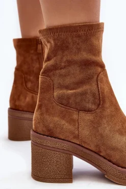 Damskie Boto Damskie Botki Na Słupku Camel Argastis