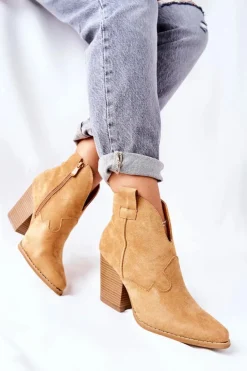 Online Boto Damskie Botki Na Słupku Camel Meronet