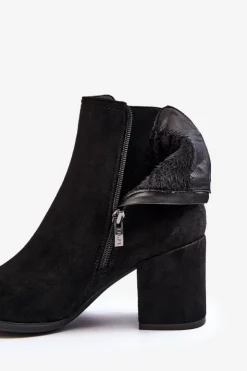 New Boto Damskie Botki Na Słupku Czarne Arianti