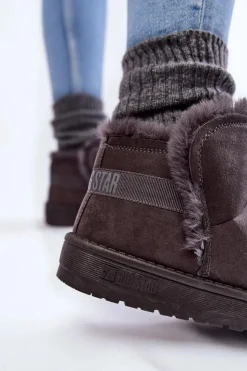 Damskie Big Star Shoes Damskie Botki Śniegowce Big Star KK274623 Szare