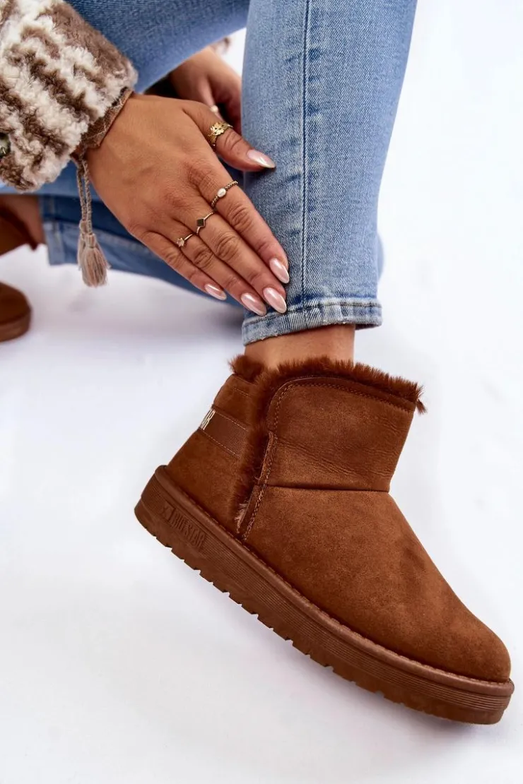 Damskie Big Star Shoes Damskie Botki Śniegowce Big Star KK274620 Brązowe