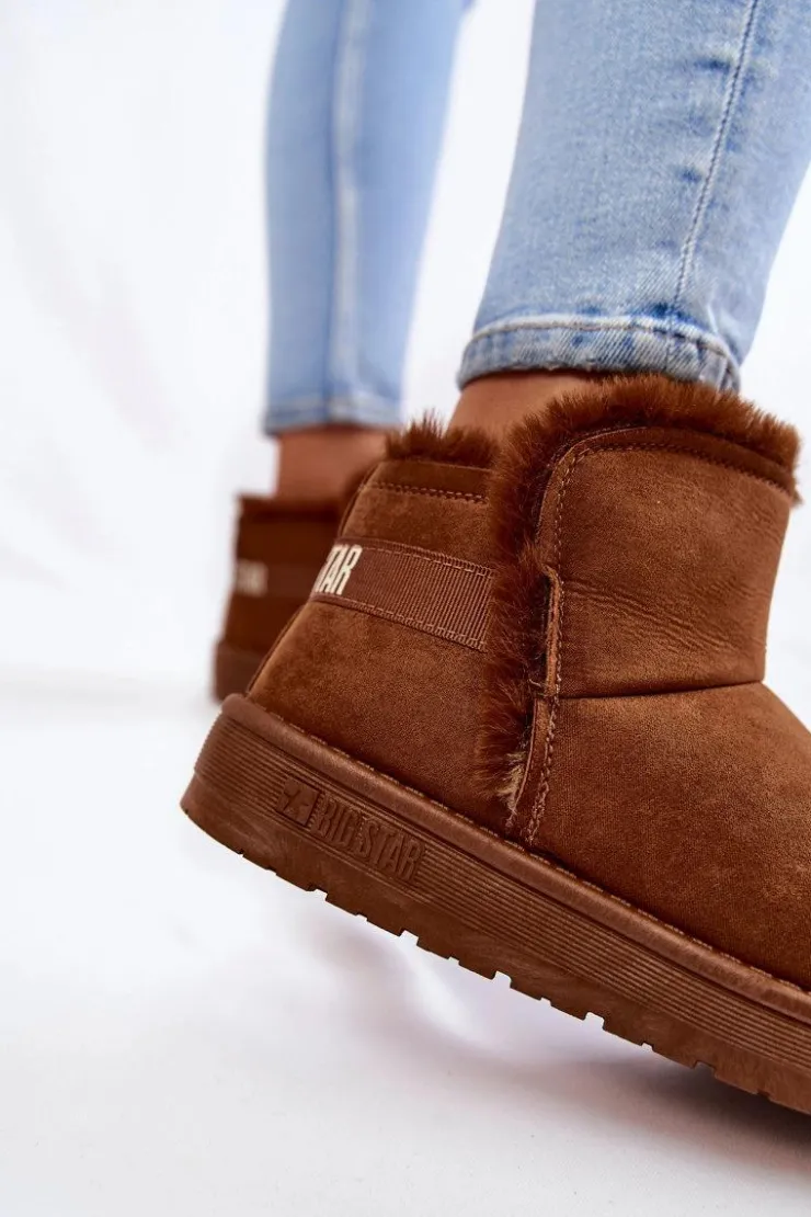 Damskie Big Star Shoes Damskie Botki Śniegowce Big Star KK274620 Brązowe