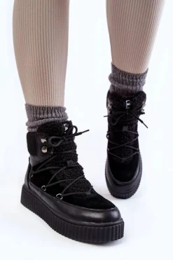 Clearance Boto Damskie Botki Śniegowce La.Fi 280072B-QN Czarne