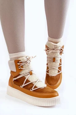 Hot Boto Damskie Botki Śniegowce La.Fi 280072Y-QN Camel