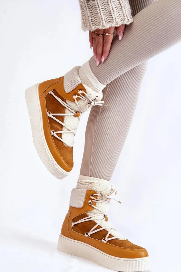 Hot Boto Damskie Botki Śniegowce La.Fi 280072Y-QN Camel