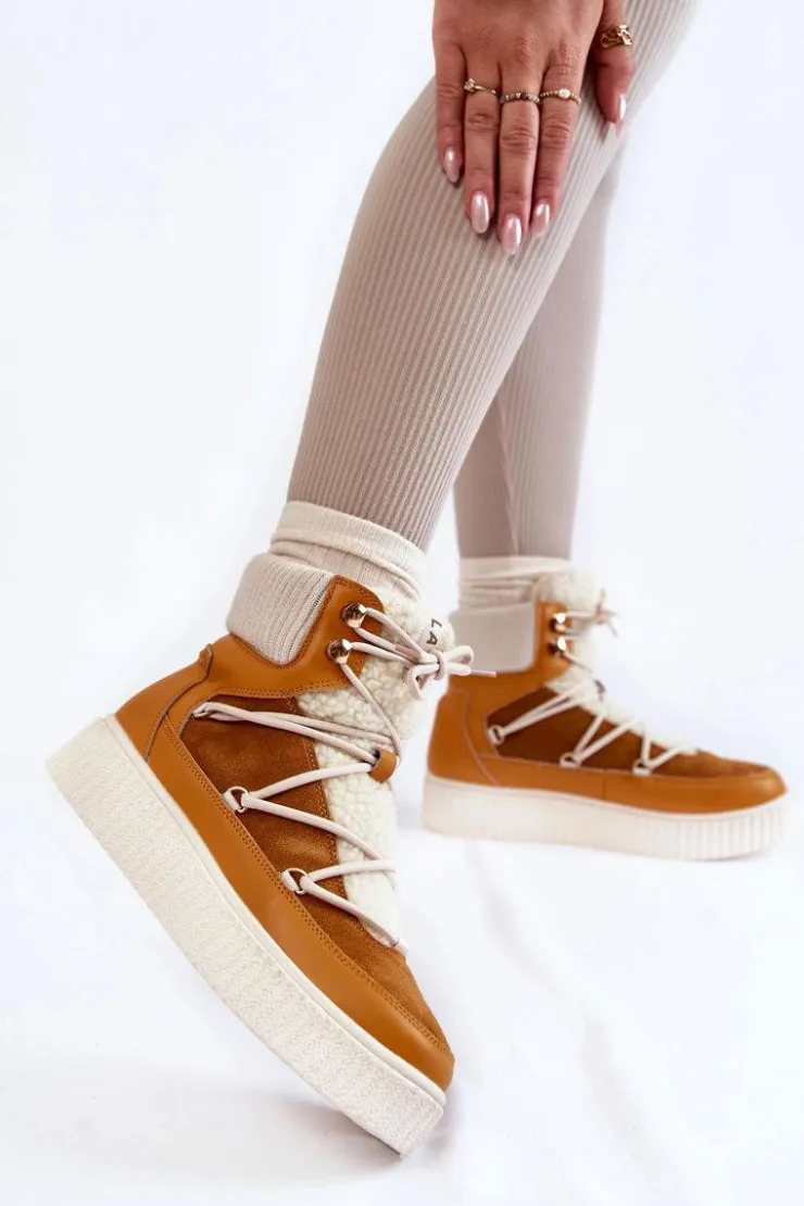 Hot Boto Damskie Botki Śniegowce La.Fi 280072Y-QN Camel