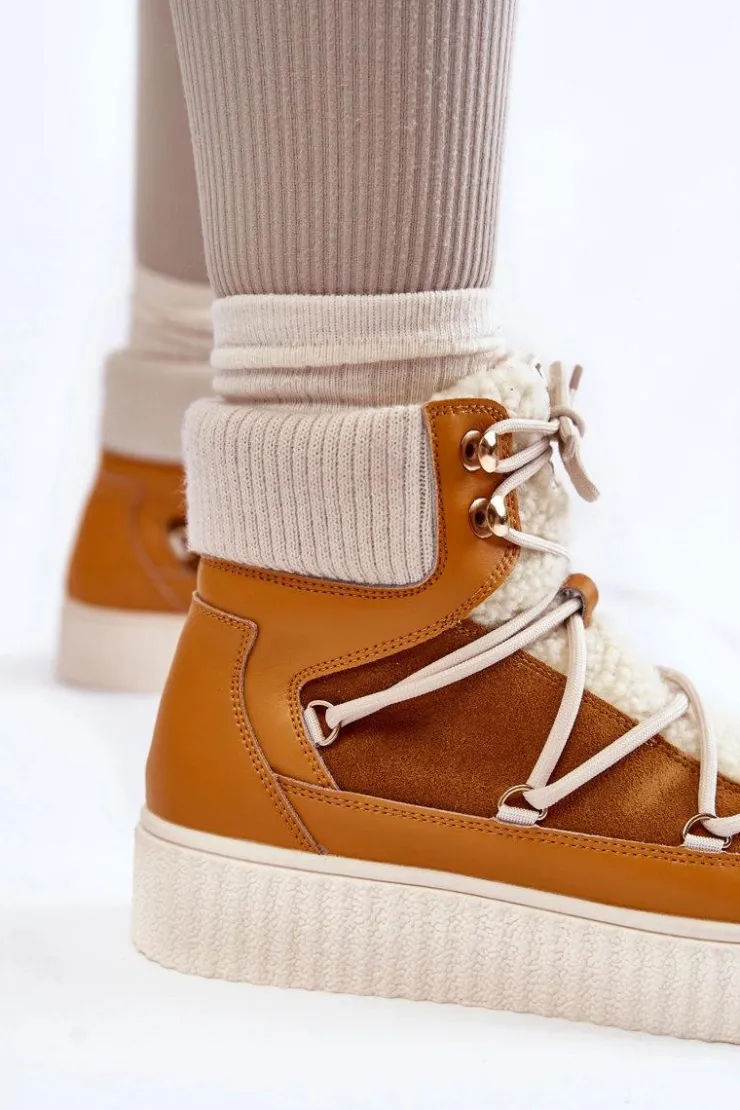 Hot Boto Damskie Botki Śniegowce La.Fi 280072Y-QN Camel