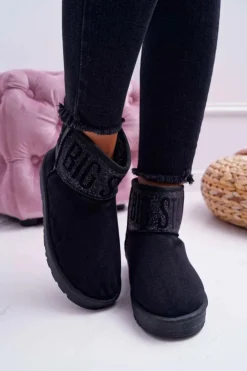 Big Star Shoes Śniegowce Damskie*Damskie Botki Śniegowce Ocieplane Czarne Big Star EE274260
