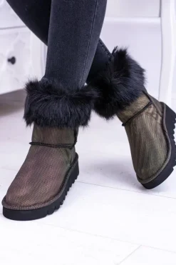 Damskie Boto Damskie Botki Śniegowce Wysokie Z Futerkiem Fourrure