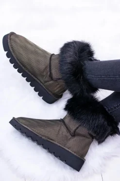 Damskie Boto Damskie Botki Śniegowce Wysokie Z Futerkiem Fourrure