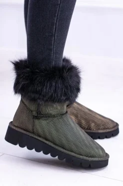 Damskie Boto Damskie Botki Śniegowce Wysokie Z Futerkiem Fourrure