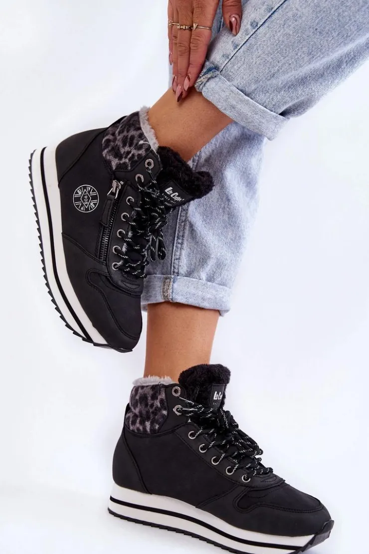 Damskie Lee Cooper Damskie Botki Ocieplane LCJ-22-31-1448 Czarne
