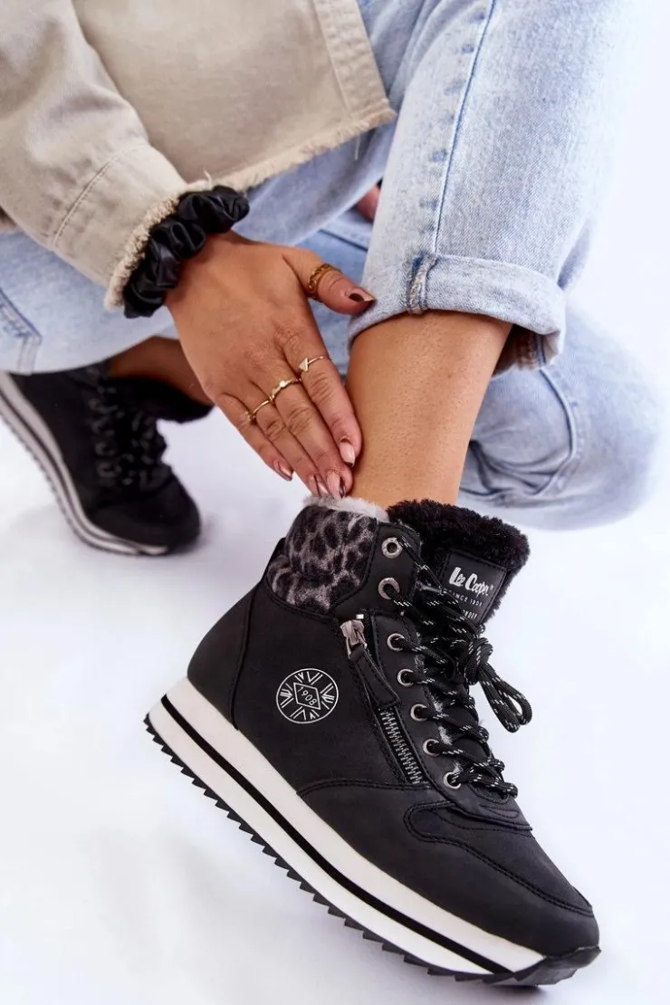 Damskie Lee Cooper Damskie Botki Ocieplane LCJ-22-31-1448 Czarne