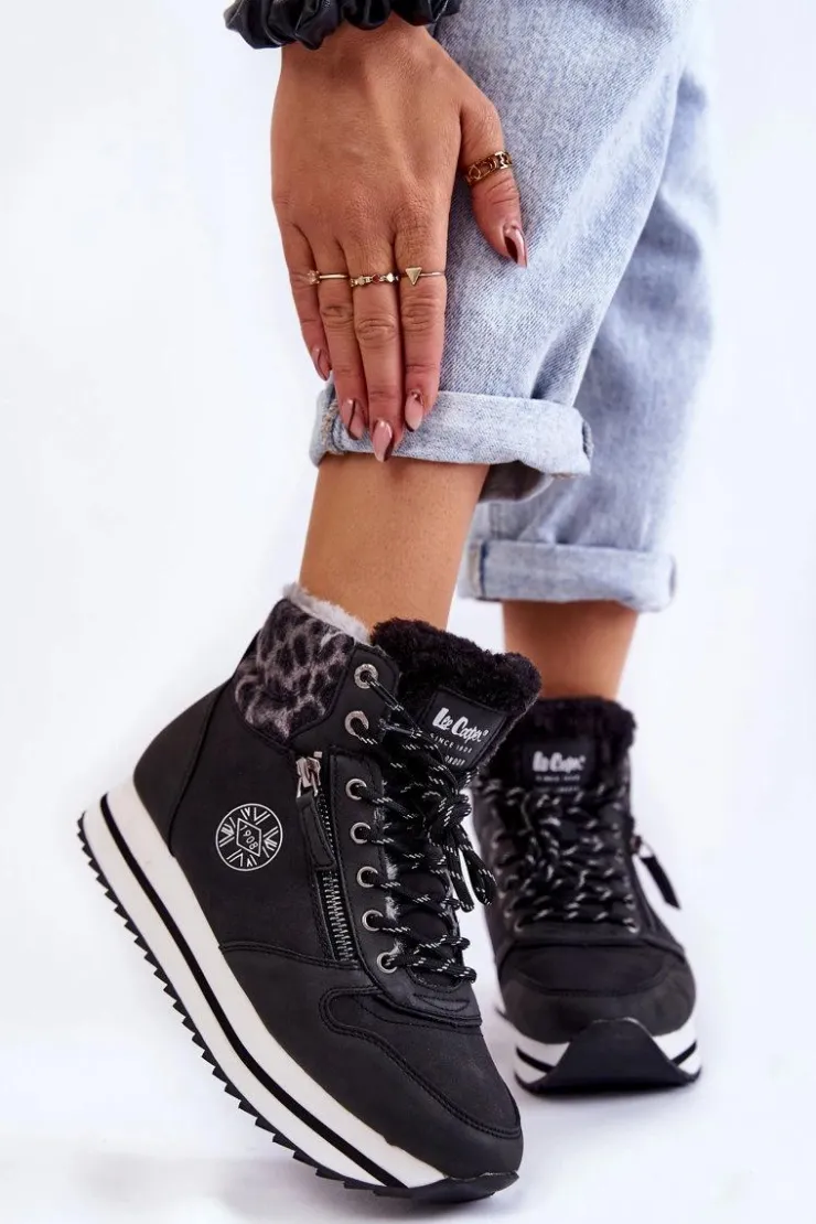 Damskie Lee Cooper Damskie Botki Ocieplane LCJ-22-31-1448 Czarne