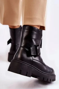 Boto Botki Ocieplane|Czarne Botki*Damskie Botki Ocieplane Na Suwak Czarne Torey Czarny