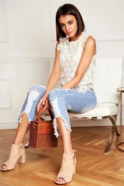 New Buty damskie Vinceza Damskie Botki Sandały Na Słupku Odkryte Palce Beżowe Grays