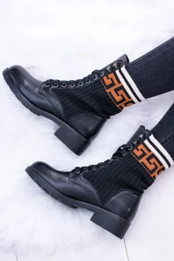 Damskie Boto Damskie Botki Skarpetkowe Czarne Herse