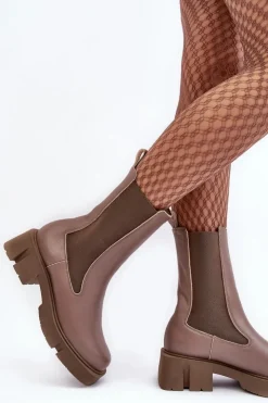 Damskie Laura Messi Damskie Botki Sztyblety 2693/230 Brązowe