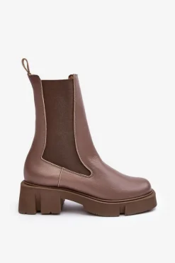 Damskie Laura Messi Damskie Botki Sztyblety 2693/230 Brązowe