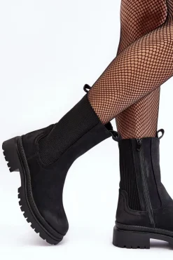 Discount Evento Damskie Botki Sztyblety Na Suwak Czarne Samil