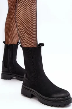 Discount Evento Damskie Botki Sztyblety Na Suwak Czarne Samil