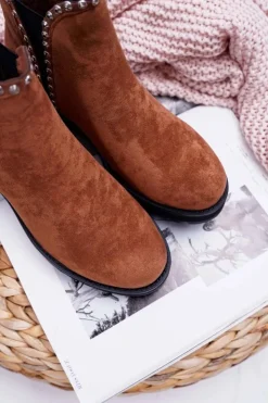 Damskie Boto Damskie Botki Sztyblety Z Cyrkoniami Camel Sissy