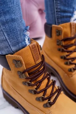 Damskie Big Star Shoes Damskie Botki Trapery Big Star Camel EE274035