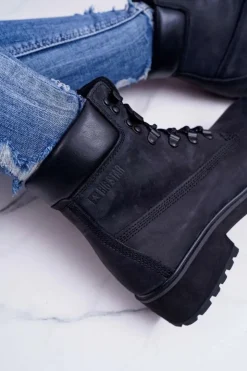 Discount Big Star Shoes Damskie Botki Trapery Big Star Czarne EE274033