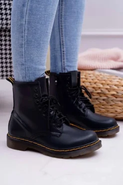 Discount Boto Damskie Botki Trapery Glany Czarne Gangsta