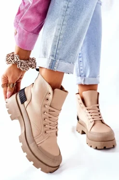 Discount Boto Damskie Botki Trapery Khaki Any One
