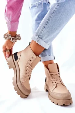 Discount Boto Damskie Botki Trapery Khaki Any One