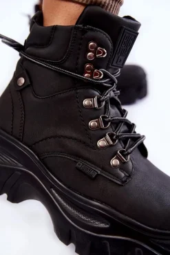 Best Big Star Shoes Damskie Botki Trapery Memory Foam Big Star KK274368 Czarne