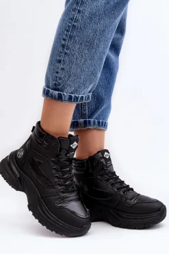 Lee Cooper Damskie Botki Trapery Na Grubej Podeszwie LCJ-23-44-1973L Czarne